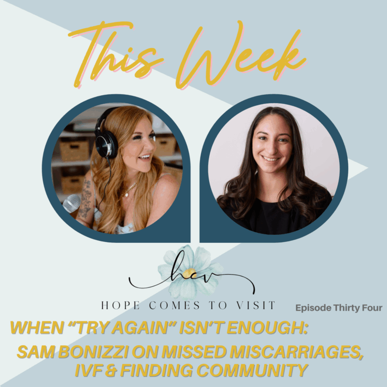 Sam Bonizzi joins me to talk about two consecutive missed miscarriages, the hard pivot to real advocacy, and the long, ordinary work of finding her way back to hope.