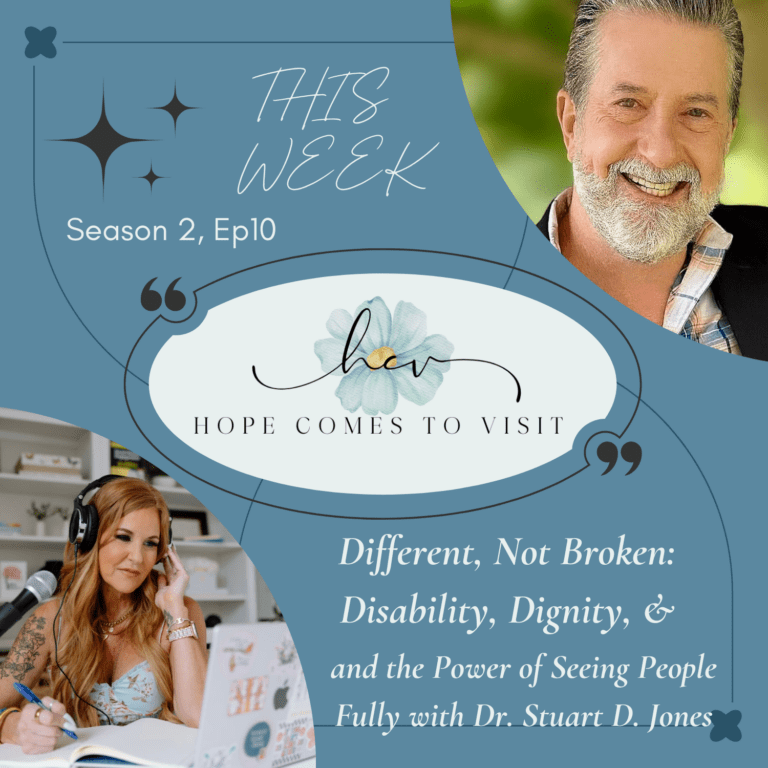 In this episode of Hope Comes to Visit, I sit down with Dr. Stuart D. Jones, author of For the Love of Stephen, to explore a powerful story about disability, dignity, and the extraordinary worth of every human life.