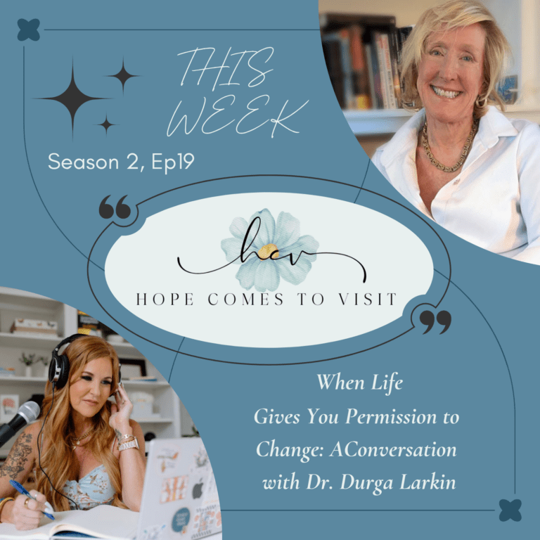 This week on Hope Comes to Visit, I'm joined by Dr. Durga Larkin, physician, speaker, author of the new book Timeless Vision, and someone whose life took an unexpected turn after an injury forced her to step away from cataract surgery—a role that had shaped her identity for more than 35 years giving her permission to change